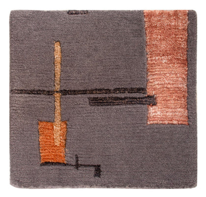 Tappeto di design quadrato  - 30 x 30 cm - grigio