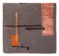 Tappeto di design quadrato  - 30 x 30 cm - grigio