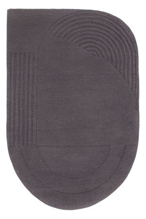 Tappeto di lana forma speciale  - 90 x 60 cm - grigio