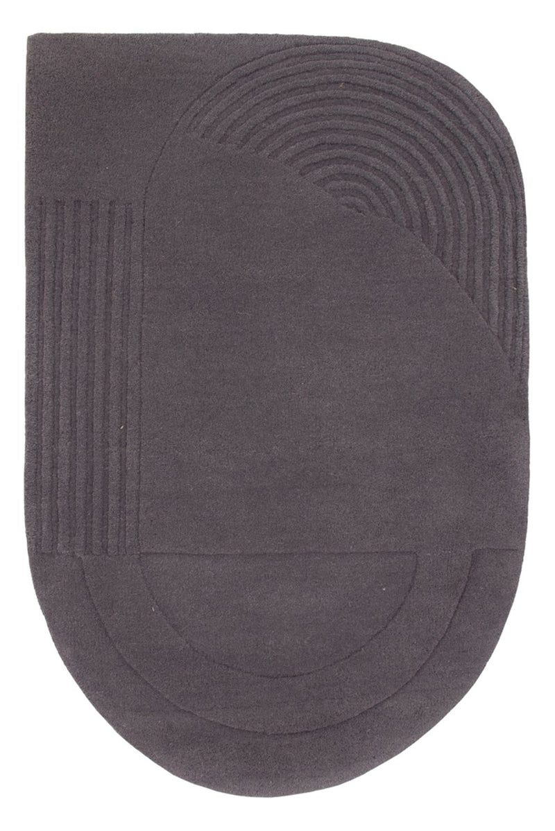 Tappeto di lana forma speciale  - 90 x 60 cm - grigio