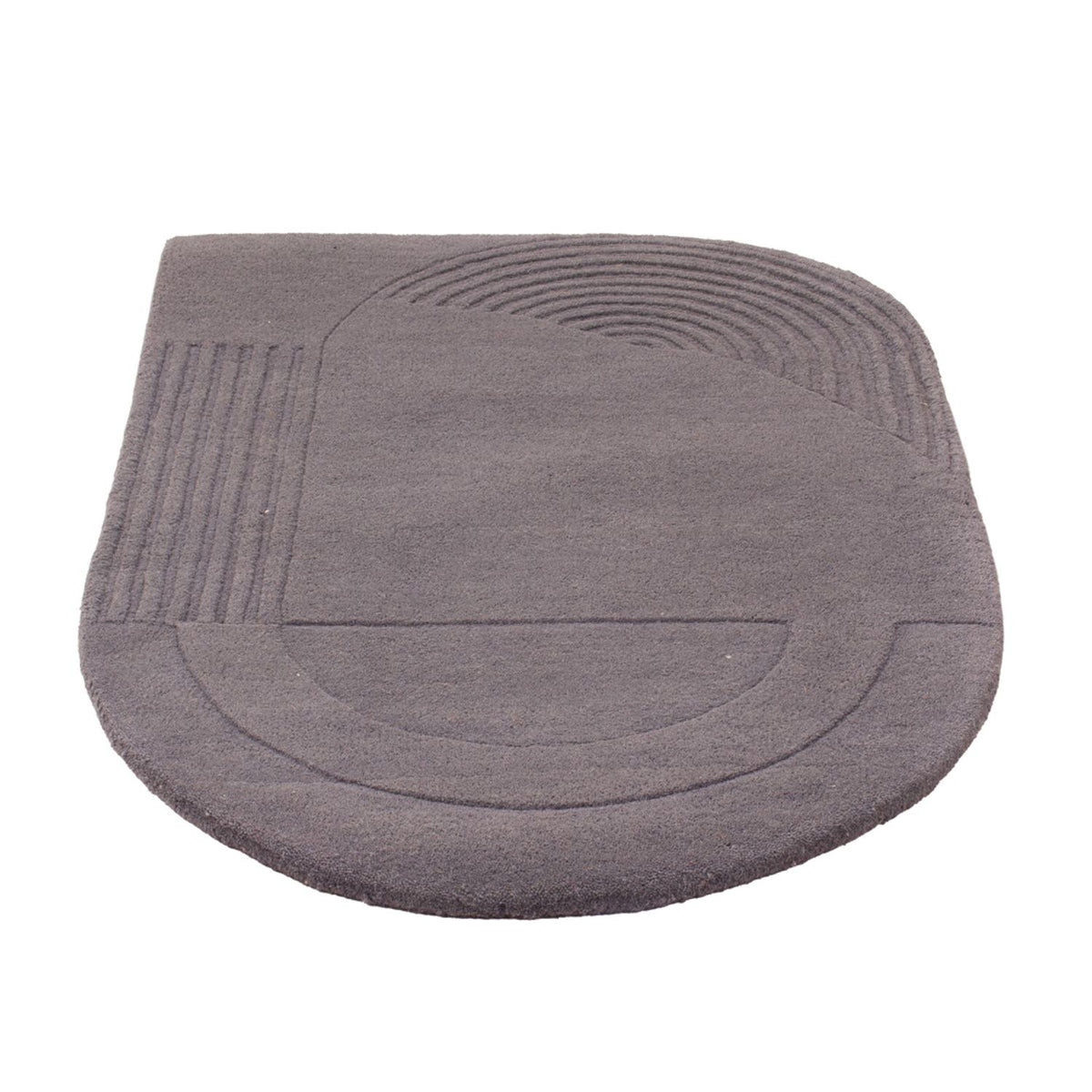 Tappeto di lana forma speciale  - 90 x 60 cm - grigio