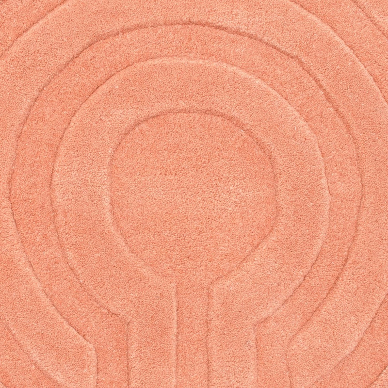 Tappeto di lana rotondo  - 80 x 80 cm - salmone