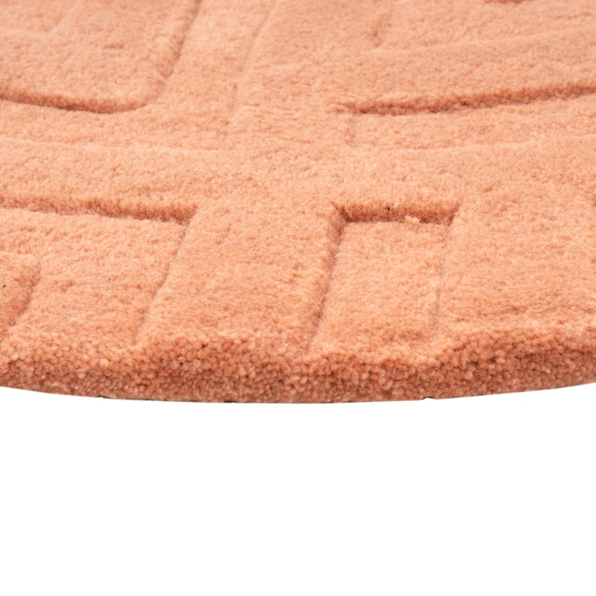 Tappeto di lana rotondo  - 80 x 80 cm - salmone