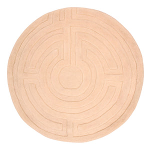 Tappeto di lana rotondo  - 80 x 80 cm - beige