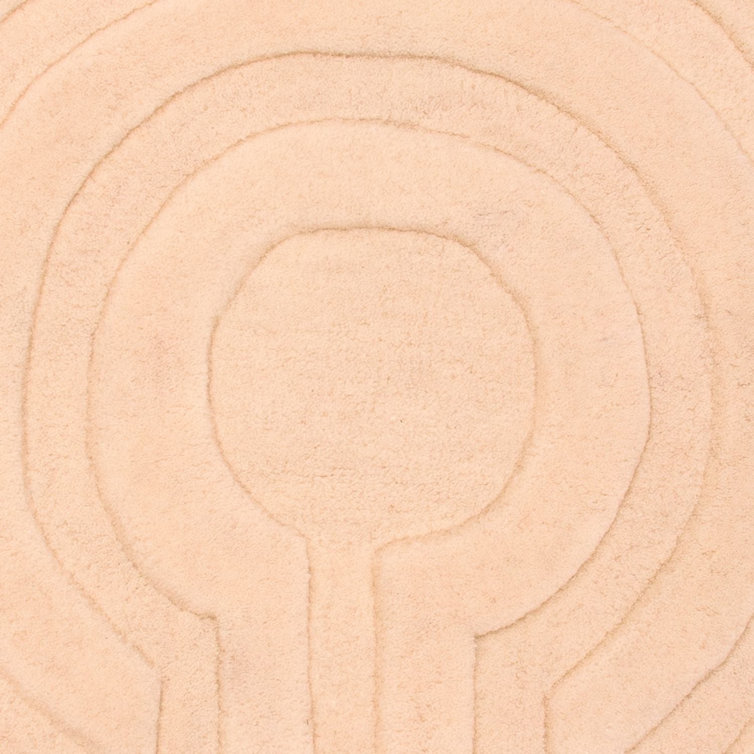 Tappeto di lana rotondo  - 80 x 80 cm - beige