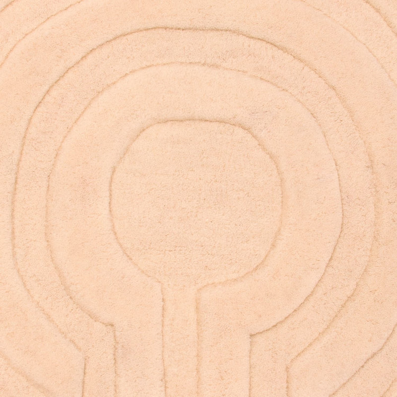 Tappeto di lana rotondo  - 80 x 80 cm - beige
