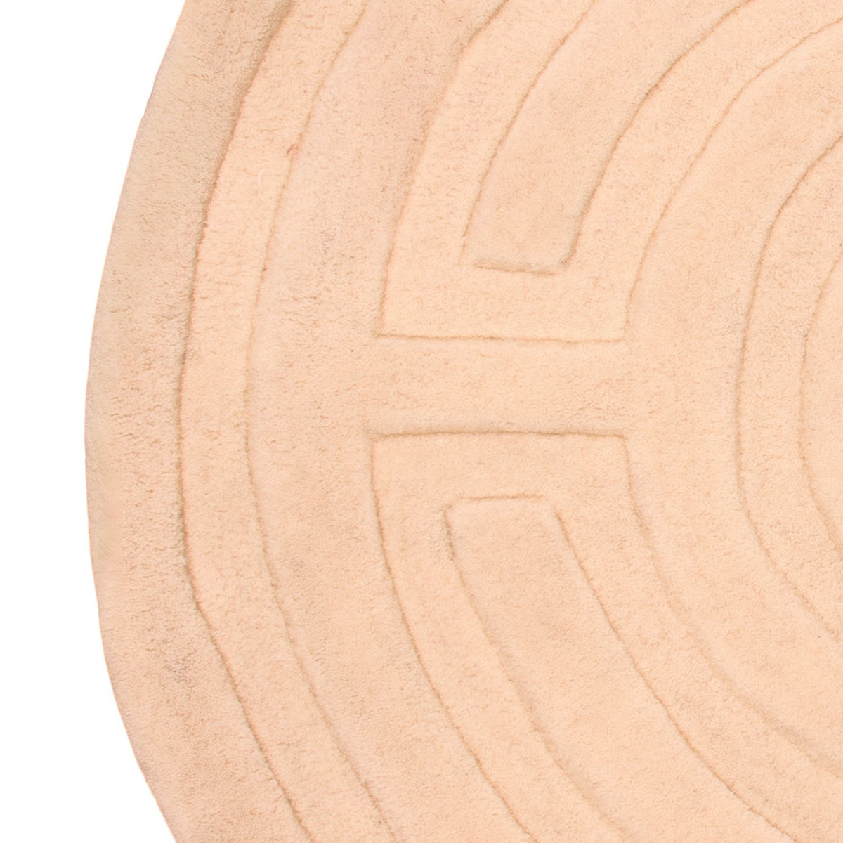 Tappeto di lana rotondo  - 80 x 80 cm - beige