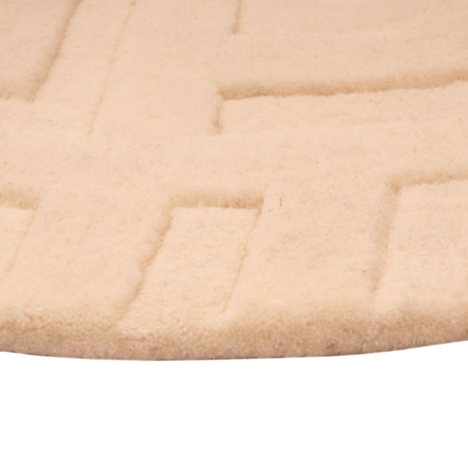Tappeto di lana rotondo  - 80 x 80 cm - beige