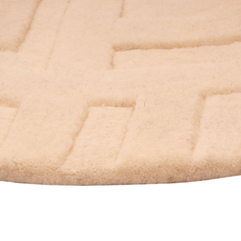 Tappeto di lana rotondo  - 80 x 80 cm - beige