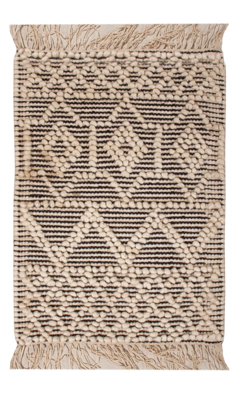 Tappeto di lana - 58 x 46 cm - bianco e nero
