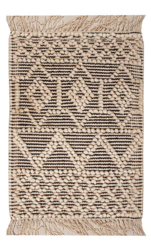 Tappeto di lana - 58 x 46 cm - bianco e nero