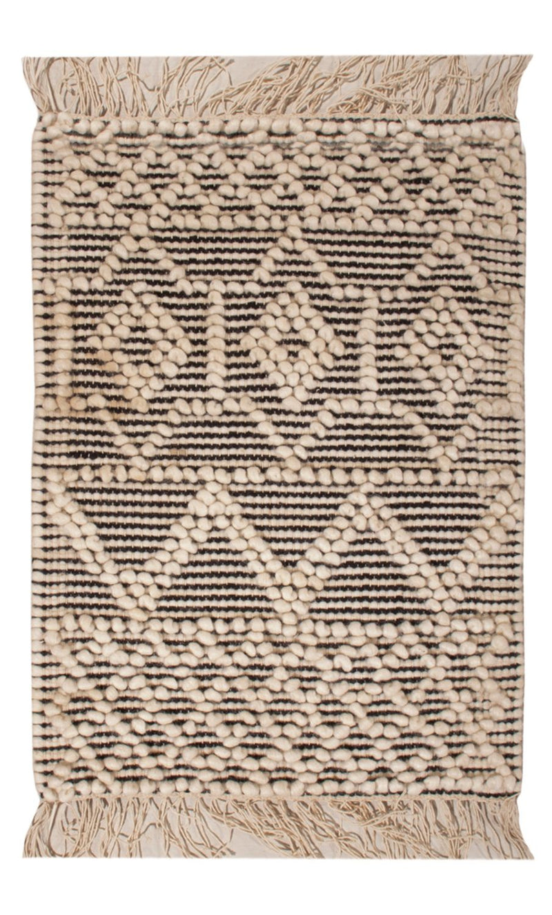 Tappeto di lana - 58 x 46 cm - bianco e nero