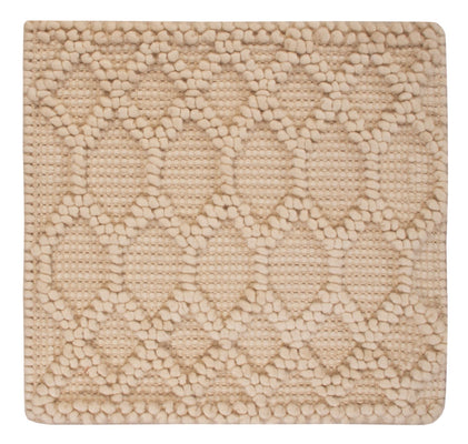 Tappeto di lana quadrato  - 48 x 42 cm - beige