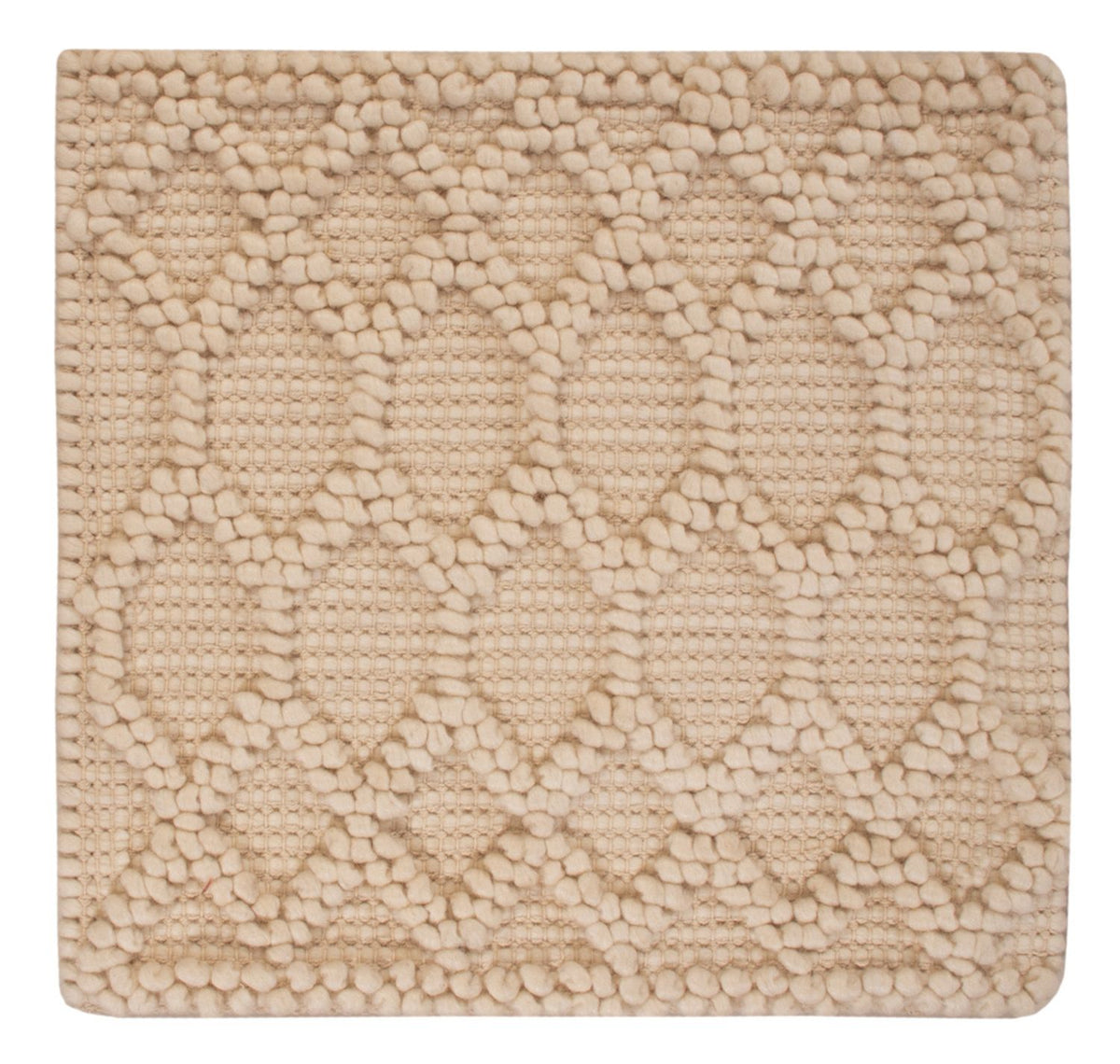 Tappeto di lana quadrato  - 48 x 42 cm - beige