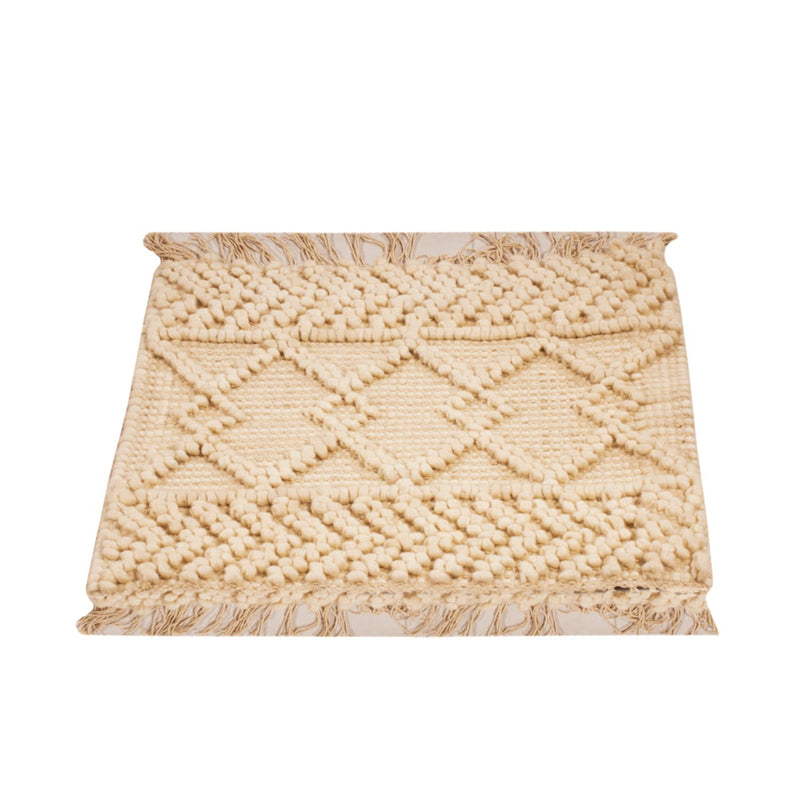 Tappeto di lana quadrato  - 48 x 46 cm - crema