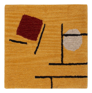 Tappeto di lana quadrato  - 47 x 47 cm - oro