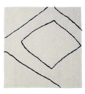Tappeto di lana quadrato  - 62 x 62 cm - grigio chiaro