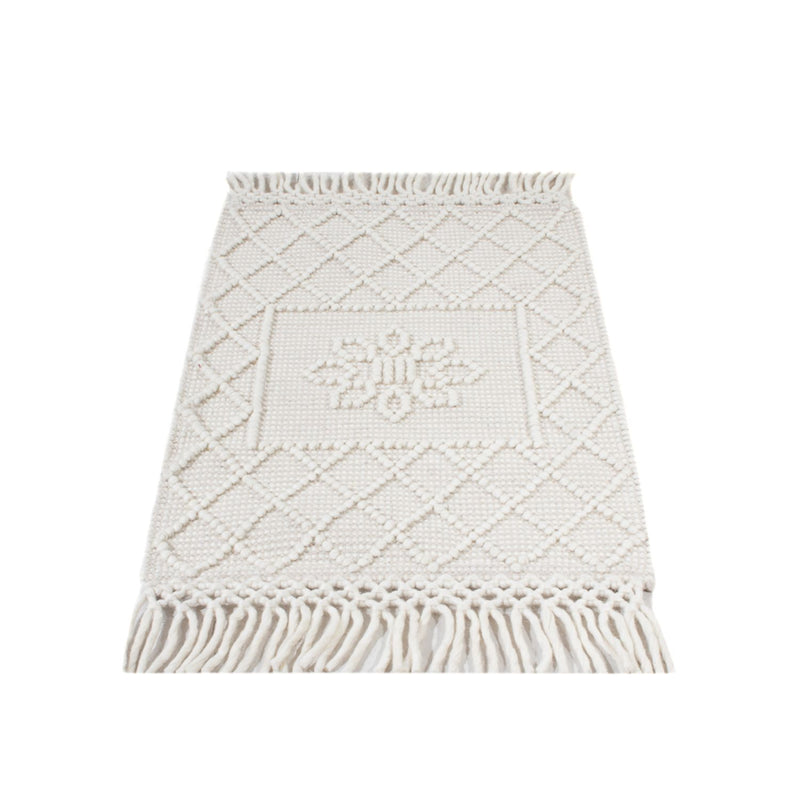Tappeto di lana - 93 x 60 cm - grigio chiaro