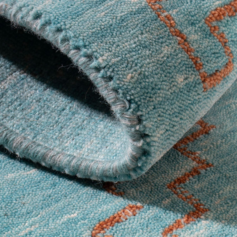Tappeto Gabbeh - Loribaft Softy - 102 x 62 cm - blu chiaro