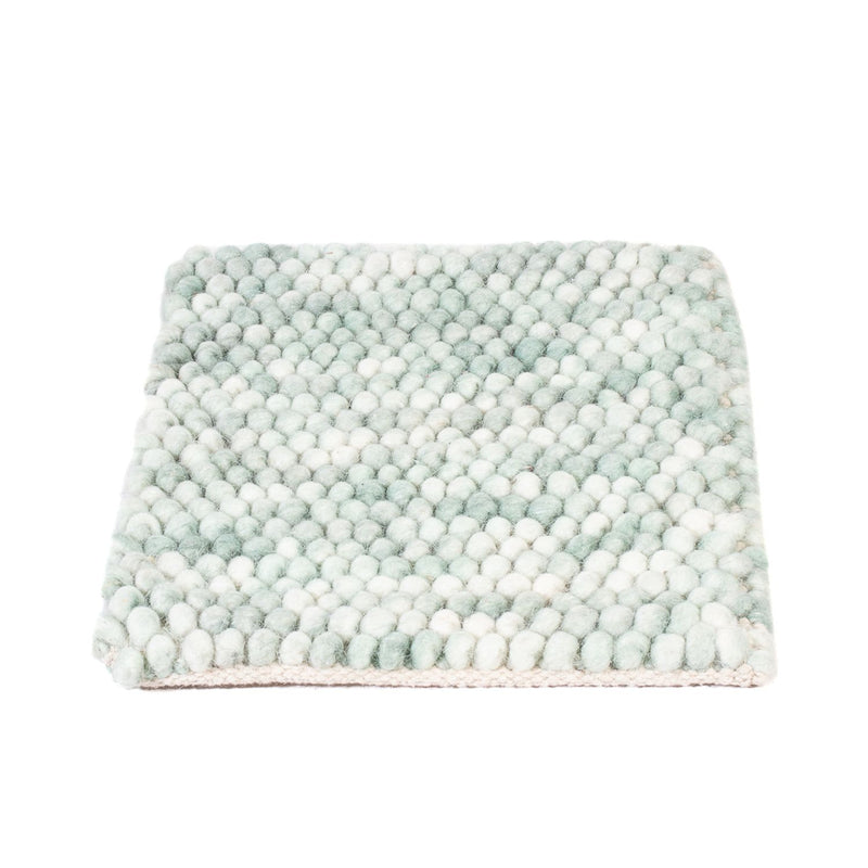 Tappeto di lana quadrato  - 30 x 30 cm - verde chiaro