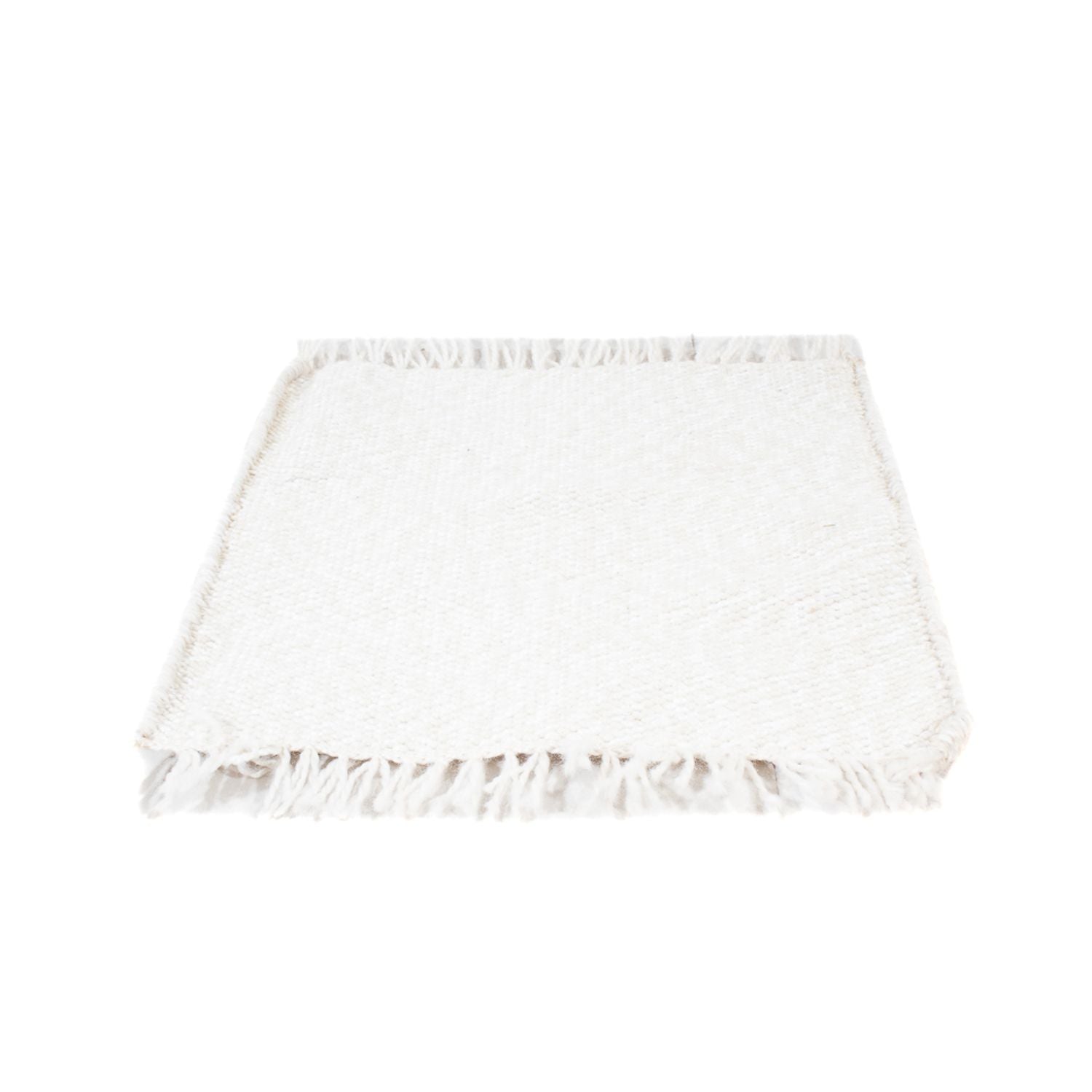 Tappeto di lana quadrato  - 34 x 31 cm - bianco