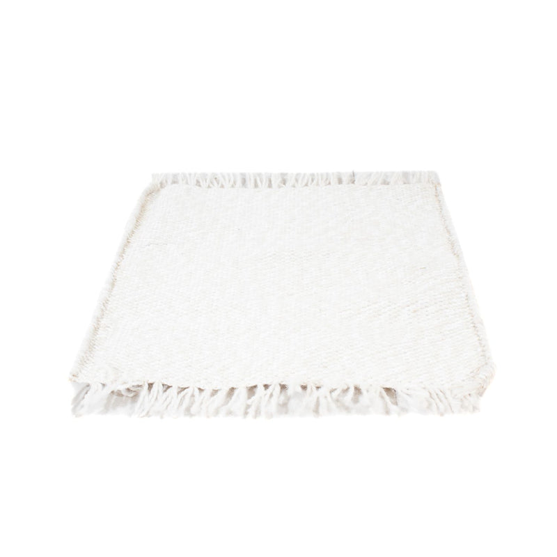 Tappeto di lana quadrato  - 34 x 31 cm - bianco