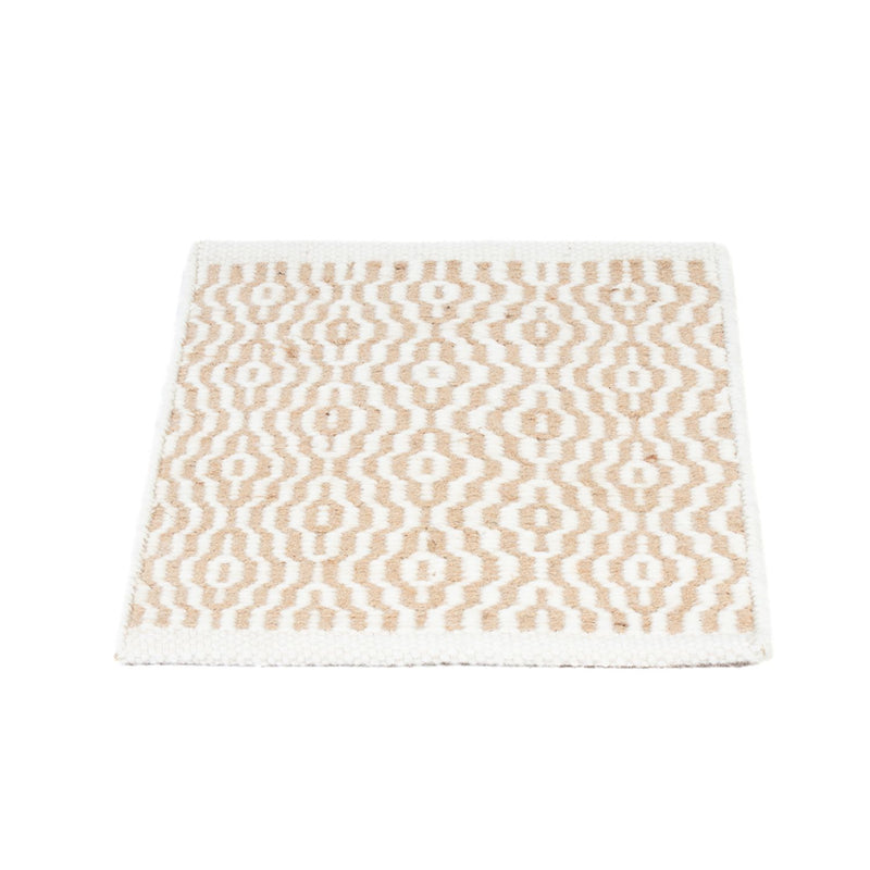 Tappeto di lana quadrato  - 35 x 32 cm - beige
