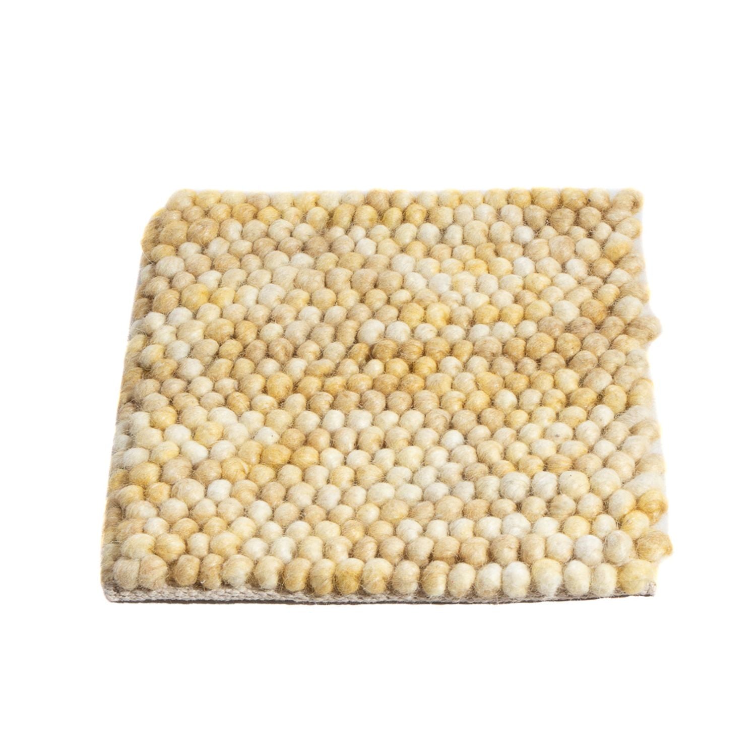 Tappeto di lana quadrato  - 32 x 32 cm - beige chiaro