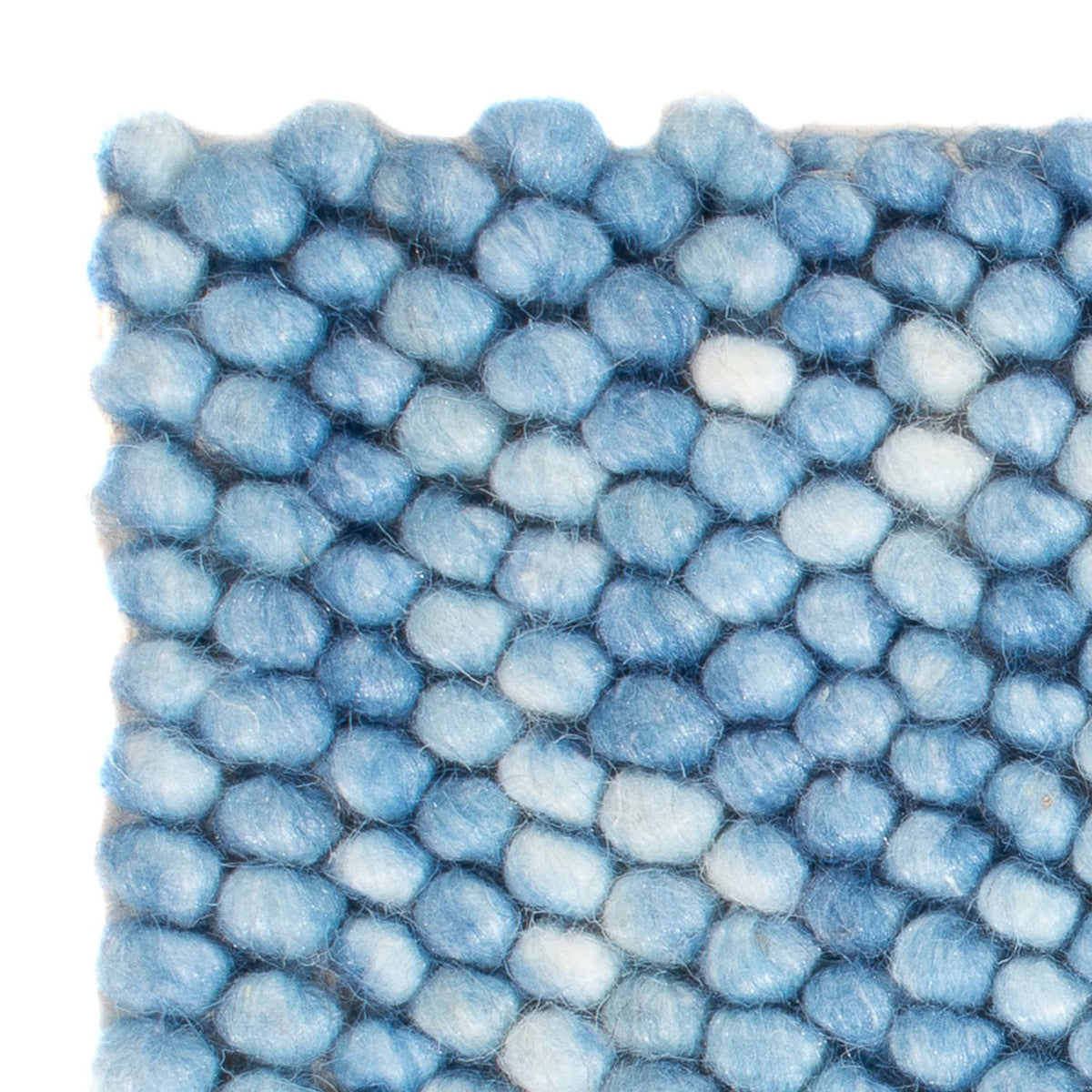 Tappeto di lana quadrato  - 25 x 25 cm - blu chiaro