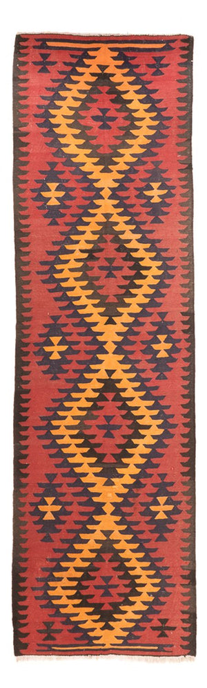 Tappeto corsia Tappeto Kelim - Vecchio - 423 x 140 cm - rosso scuro