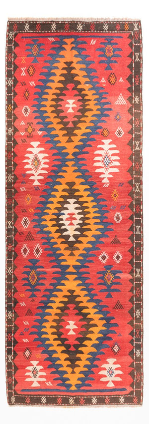Tappeto corsia Tappeto Kelim - Vecchio - 430 x 155 cm - rosso