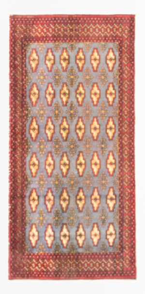 Tappeto corsia Tappeto Turkaman - 136 x 57 cm - blu chiaro