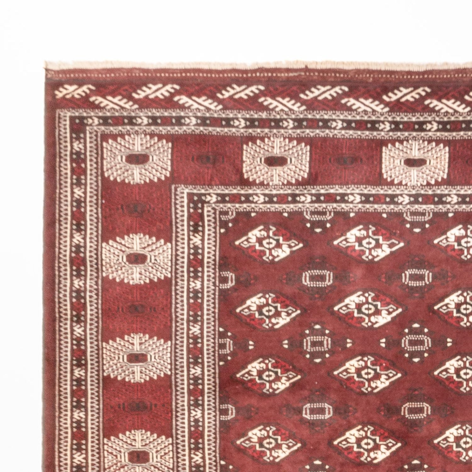 Tappeto Turkaman - 380 x 260 cm - rosso scuro