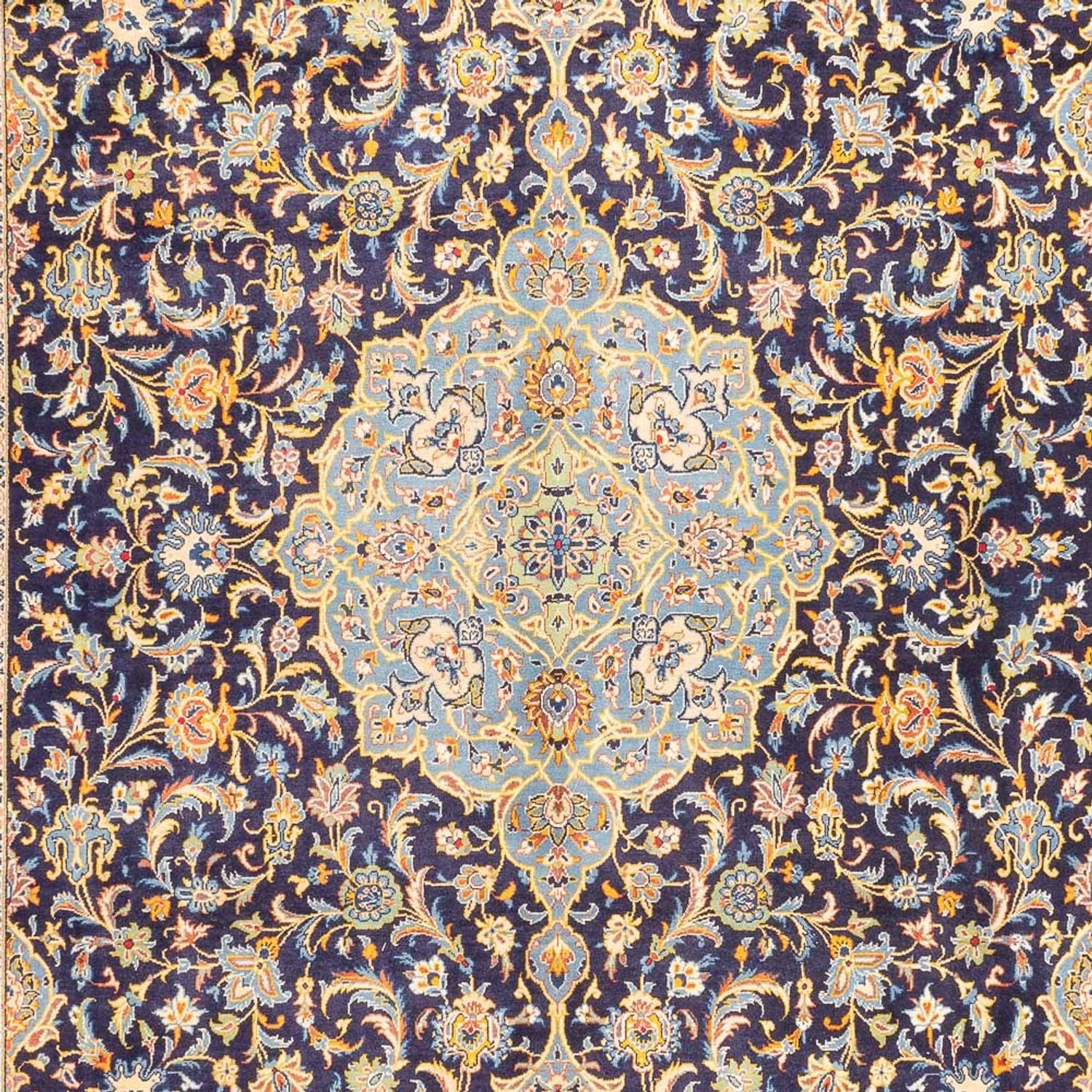 Tappeto Persero - Keshan quadrato  - 410 x 395 cm - blu scuro