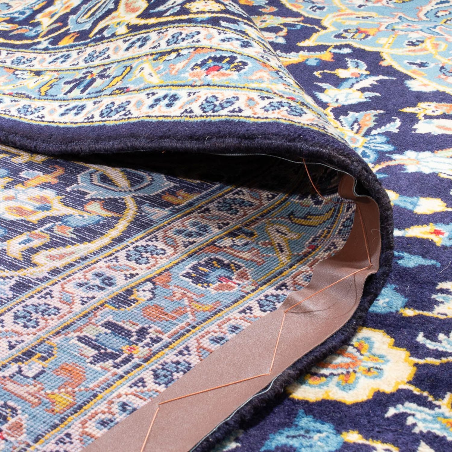 Tappeto Persero - Keshan quadrato  - 410 x 395 cm - blu scuro