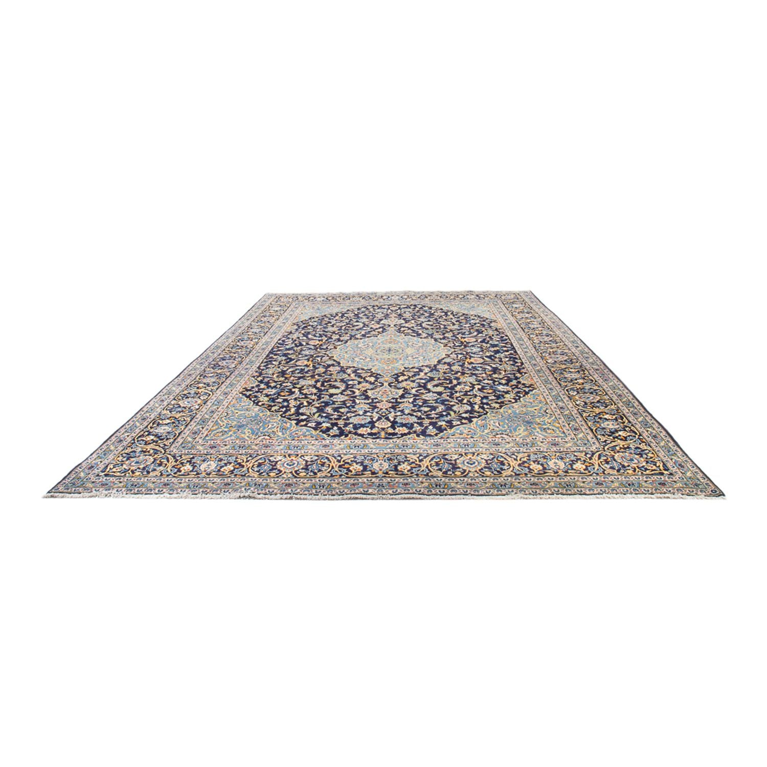 Tappeto Persero - Keshan quadrato  - 410 x 395 cm - blu scuro
