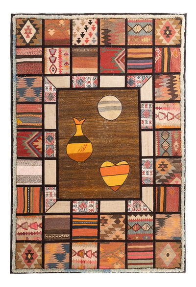 Tappeto Patchwork 135x200cm - Perserteppich Wollteppich