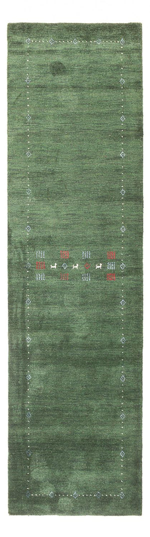 Tappeto corsia Tappeto Gabbeh - Indus - 300 x 80 cm - verde