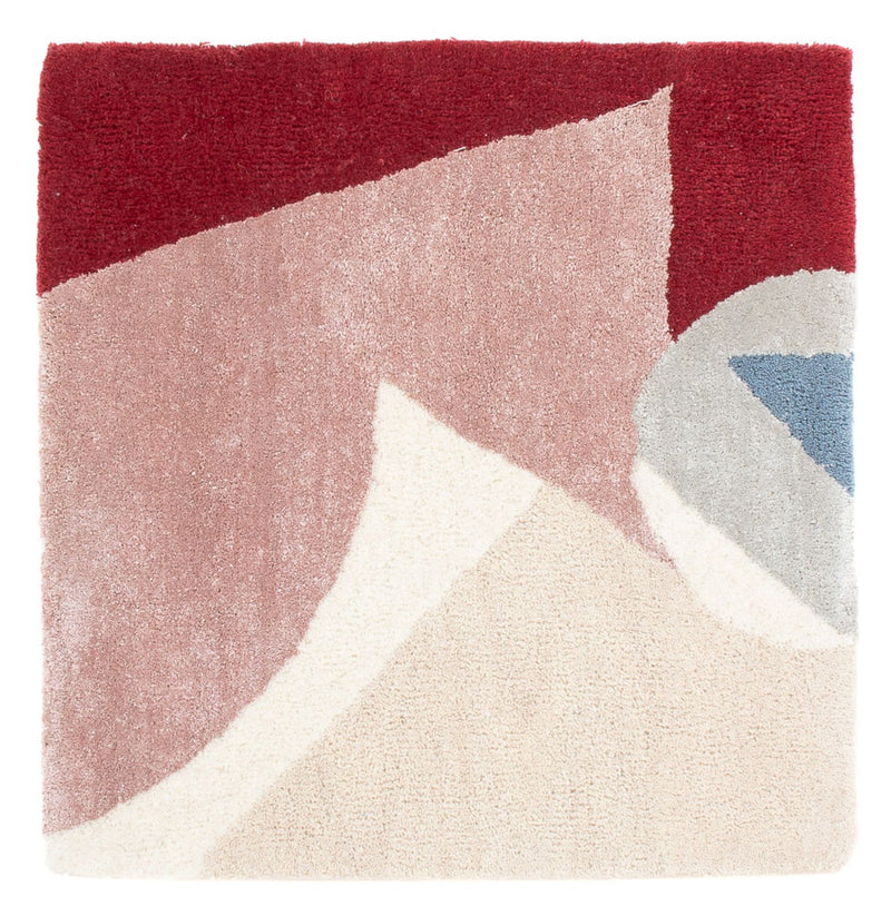 Tappeto di lana quadrato  - 63 x 62 cm - multicolore