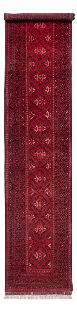Tappeto corsia Tappeto afgano - 390 x 77 cm - rosso