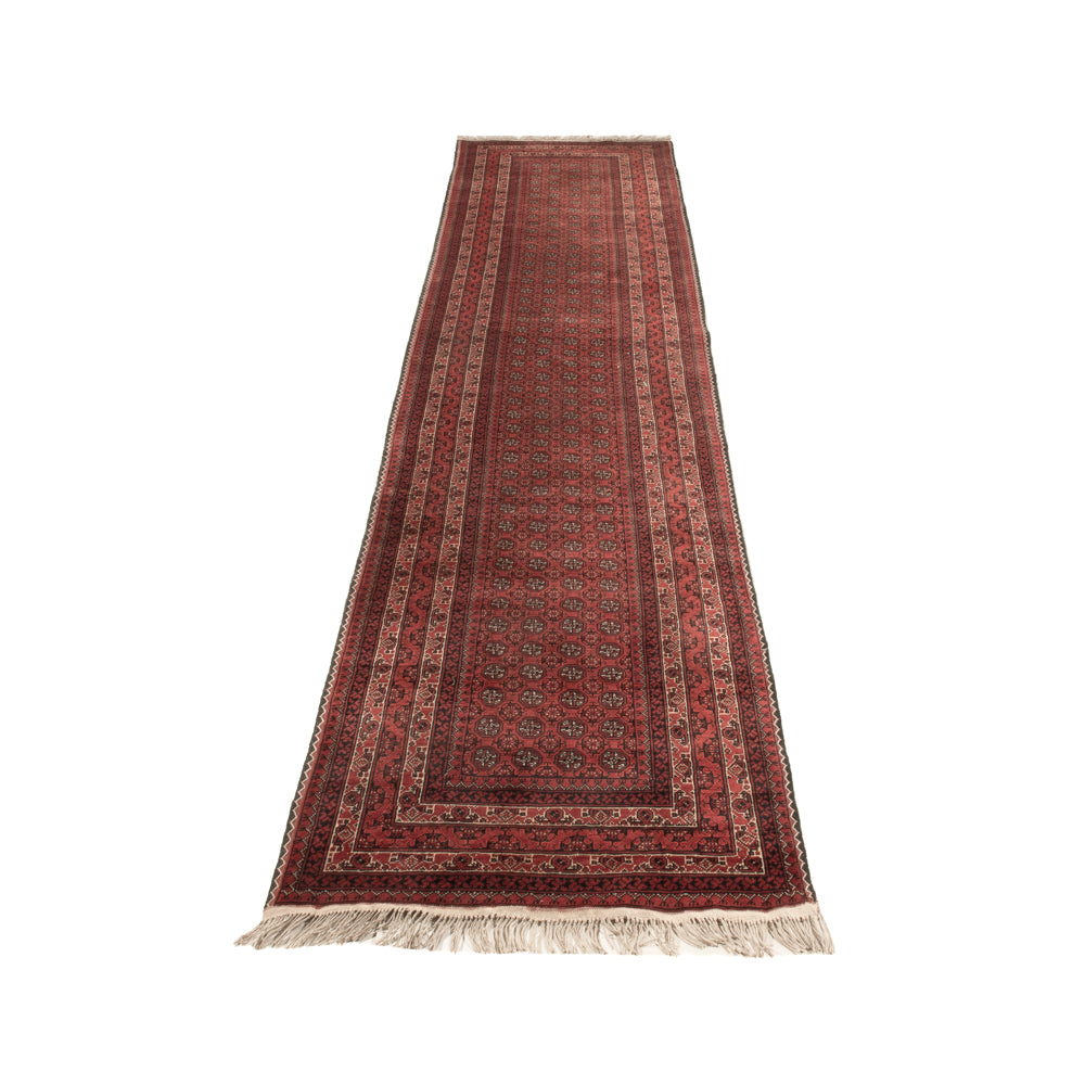 Tappeto corsia Tappeto afgano - Bukhara - 376 x 75 cm - rosso