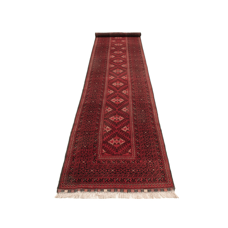 Tappeto corsia Tappeto afgano - 388 x 77 cm - rosso