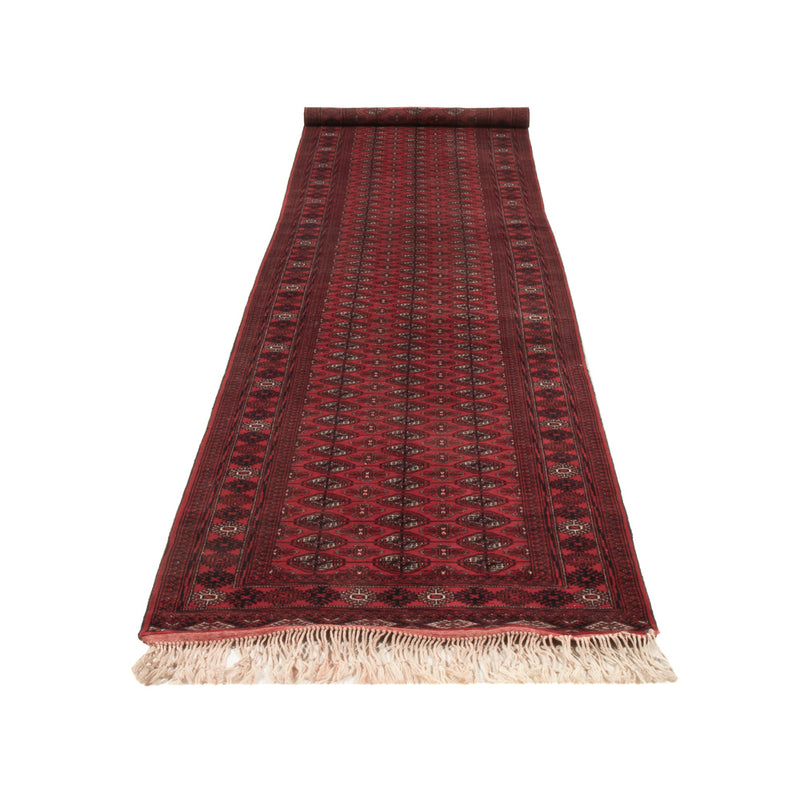 Tappeto corsia Tappeto afgano - Bukhara - 397 x 86 cm - rosso