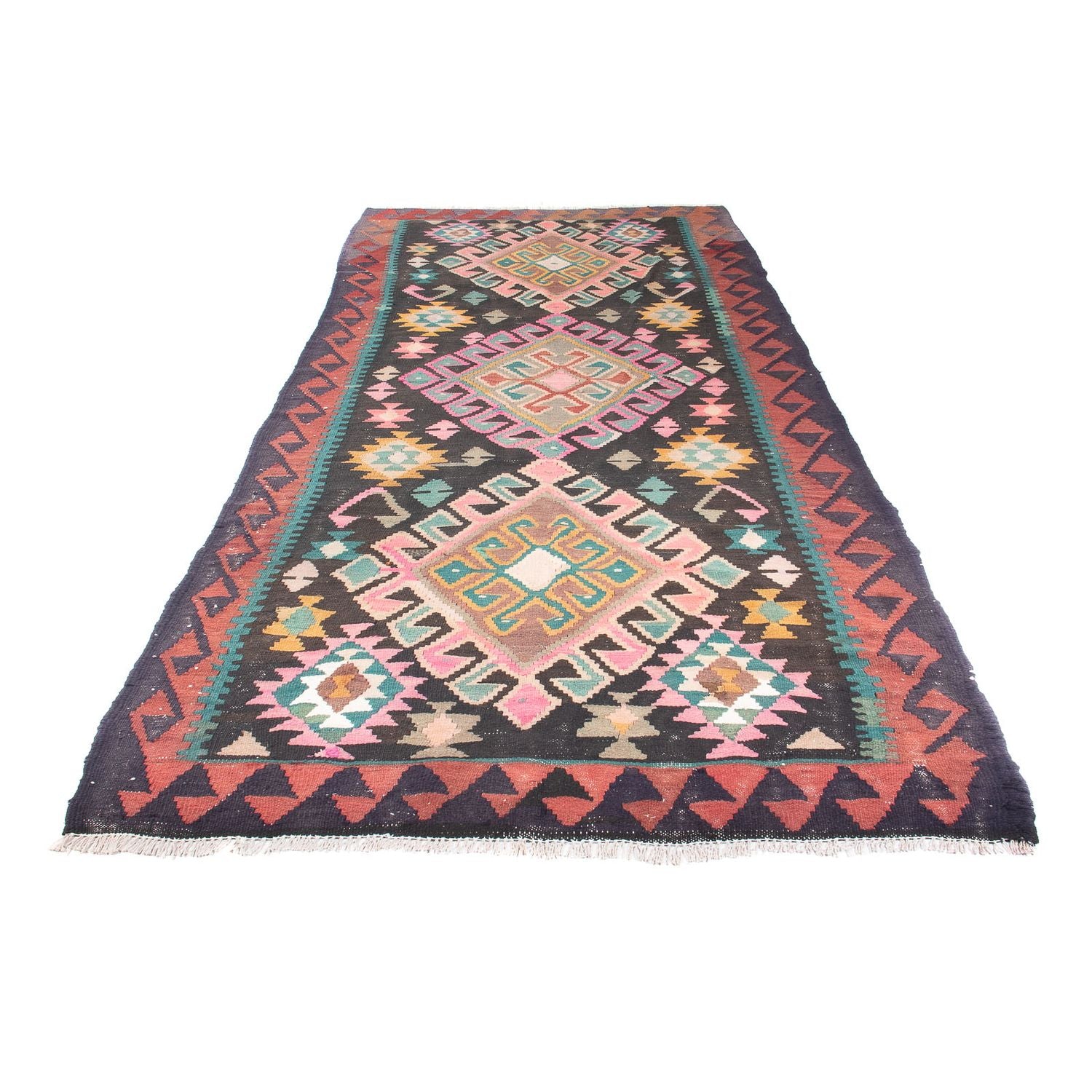 Tappeto corsia Tappeto Kelim - Vecchio - 347 x 150 cm - multicolore