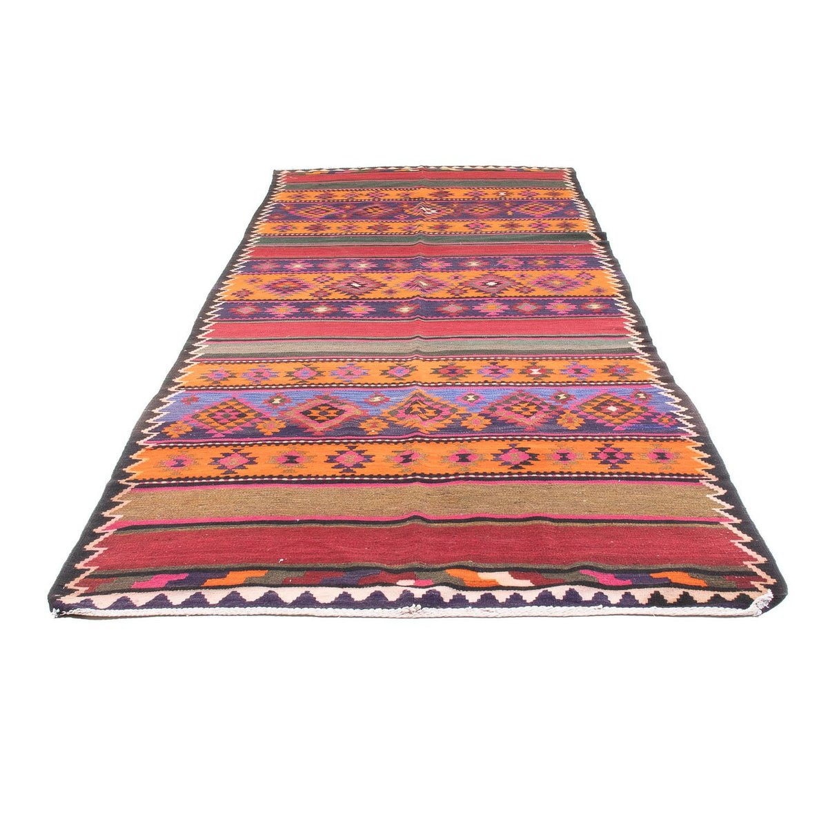 Tappeto corsia Tappeto Kelim - Vecchio - 395 x 160 cm - multicolore