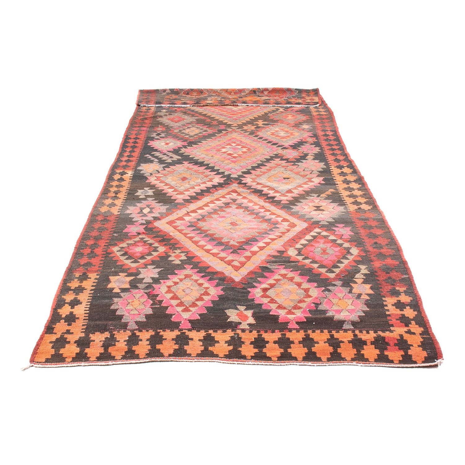 Tappeto corsia Tappeto Kelim - Vecchio - 460 x 143 cm - multicolore