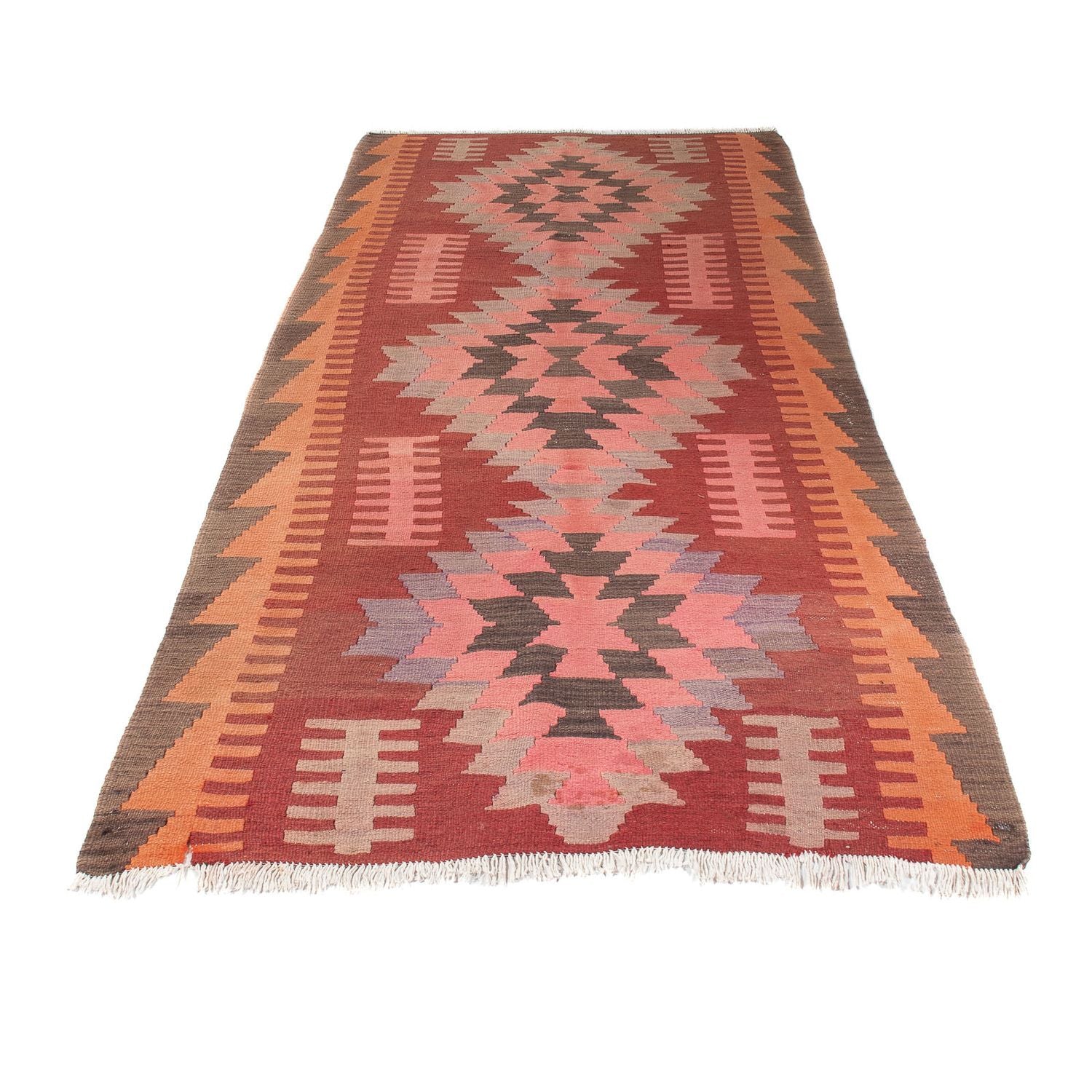 Tappeto corsia Tappeto Kelim - Vecchio - 270 x 110 cm - multicolore