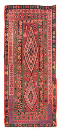 Tappeto corsia Tappeto Kelim - Vecchio - 355 x 150 cm - multicolore