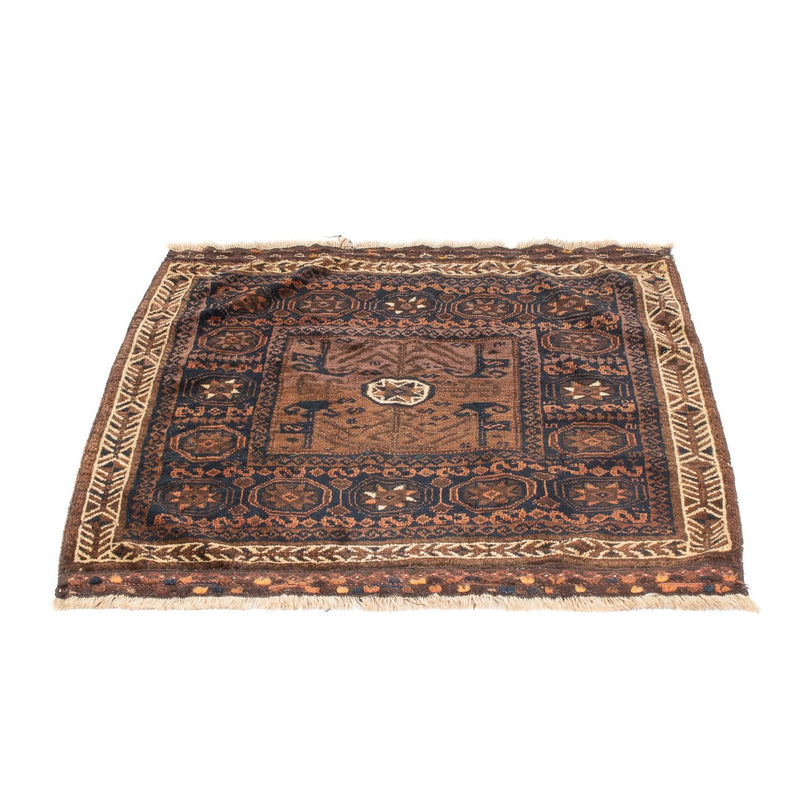 Tappeto afgano quadrato  - 80 x 80 cm - marrone