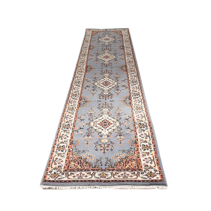Tappeto corsia Tappeto orientale - Indo - 400 x 80 cm - blu chiaro